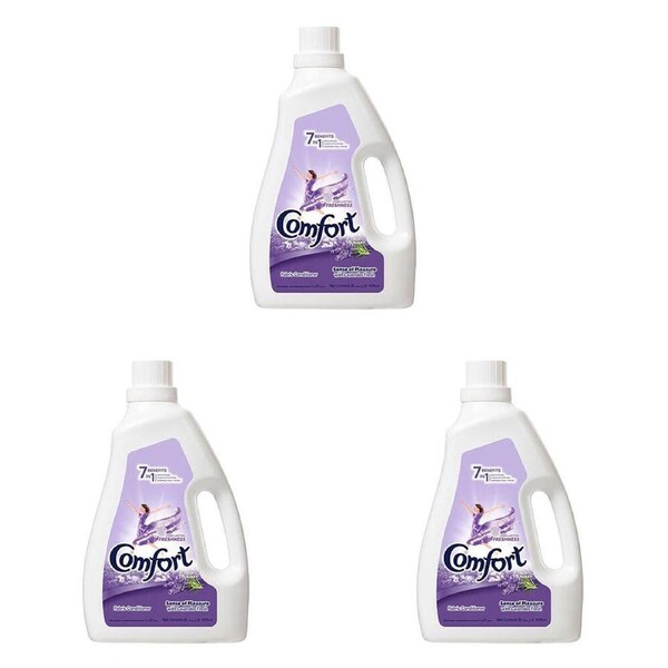3PK Comfort Dilute 7in1 Fabric Conditioner 2L Sense of Pleasure Lavender Fresh