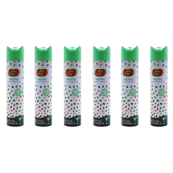 6PK Jelly Belly Air Freshner Room Fragrance Spray Odour Eliminator 250ml Mojito