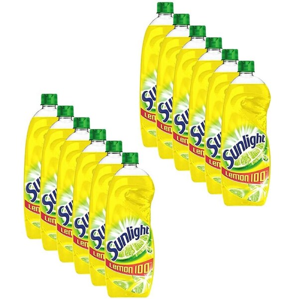 12PK Sunlight Dishwash Lemon Scented Dishwashing Liquid Kitchen Cleaner 400ml
