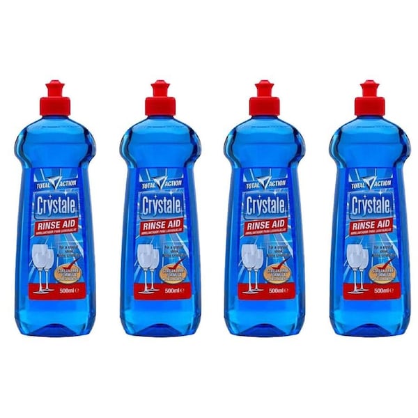 Crystale Total Action Rinse Aid Streak Free Glassware Shine Enhancer 500ml Blue