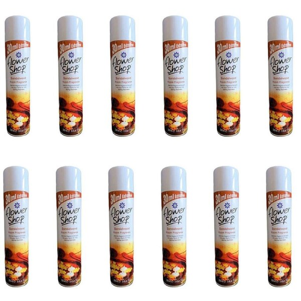 12PK Flower Shop Room Fragrance Home/Room/Office Air Freshener 300ml Sandalwood
