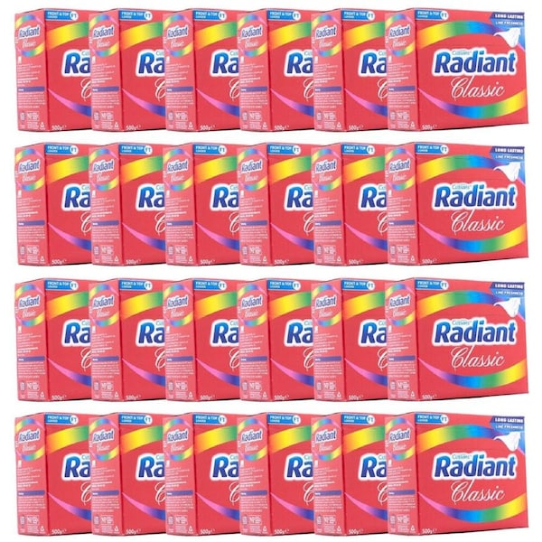 24PK Radiant Laundry Washing Powder Top & Front Loaders Detergent Soap 500g