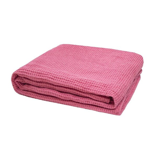 Bambury Waffle Throw - Pink