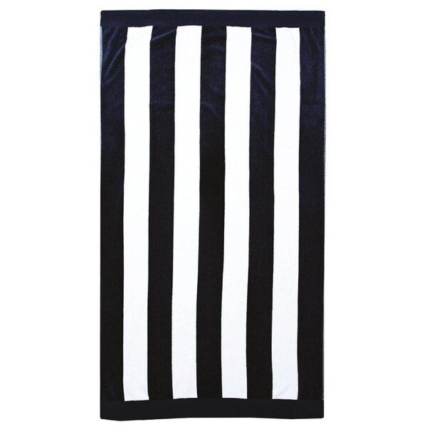 Bambury Classic Stripe Beach Towel - Navy
