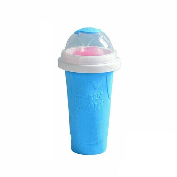 Milkshake Cup Ice Cream Maker Slushie Maker Cup Quick Freeze Magic Squeeze Blue