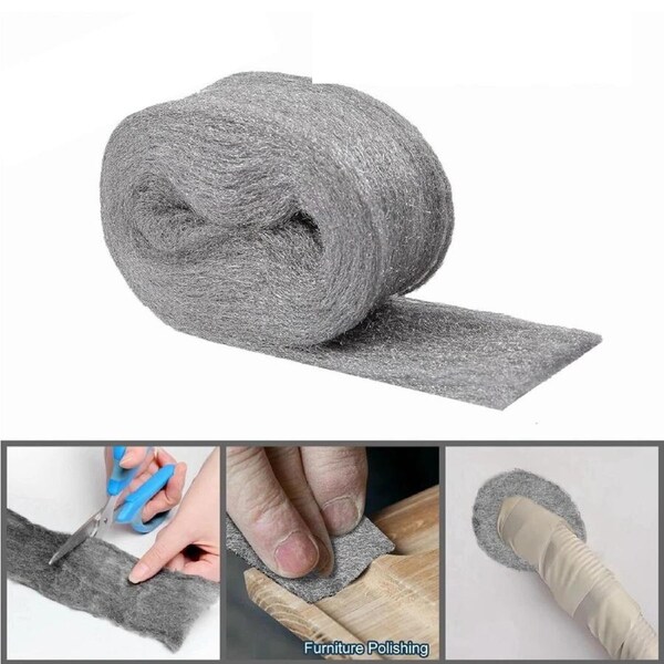 Polishing Grinding Cleaning Remover Grade 0000 Steel Wire Wool Wrap 3.3m 1 Roll