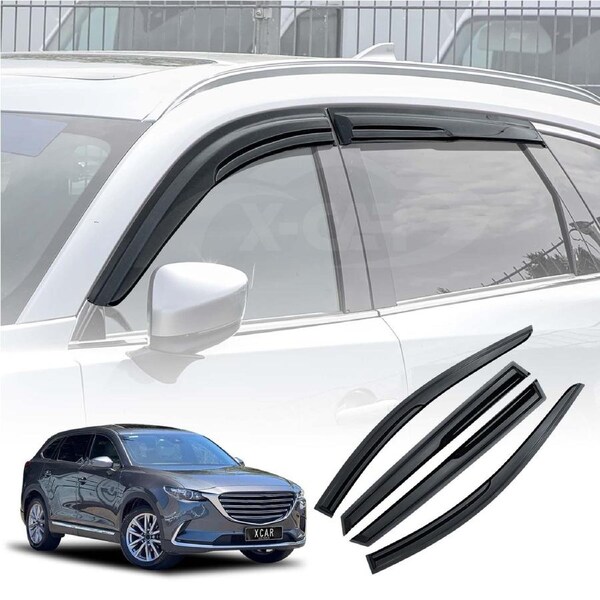 Weathershields for Mazda CX-9 CX9 2016-Onwards Car Weather Shields Wind Deflectors Window Sun Visor 4-Piece Set