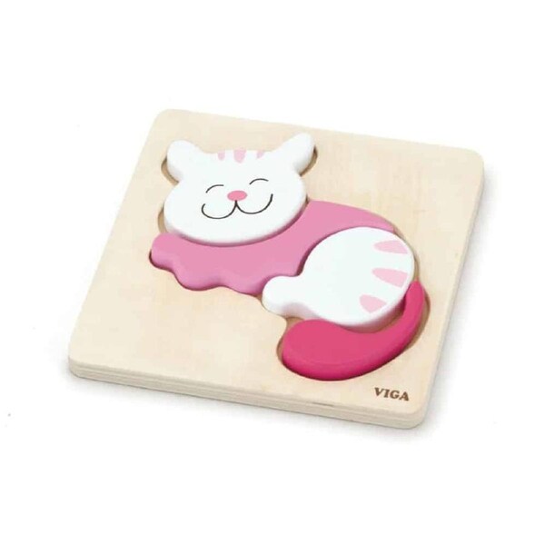 Viga Toys - Mini Block Puzzle - Cat