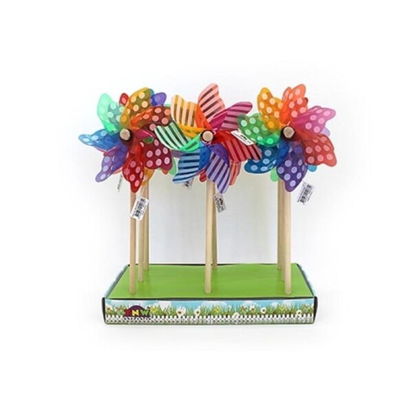 Colourful 15 Cm Rainbow Windmill On Stick