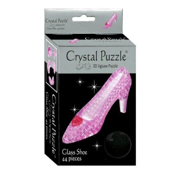 3D Pink Glass Shoe Crystal Puzzle