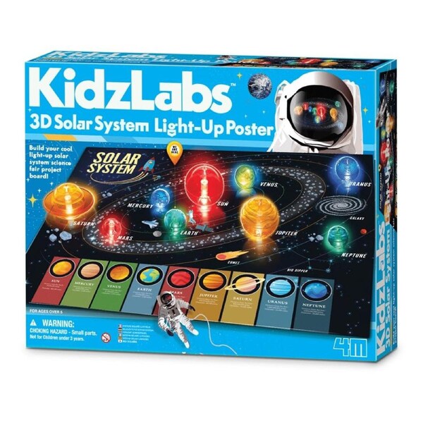 4M KidzLabs : 3D Solar System Light-Up Poster Board