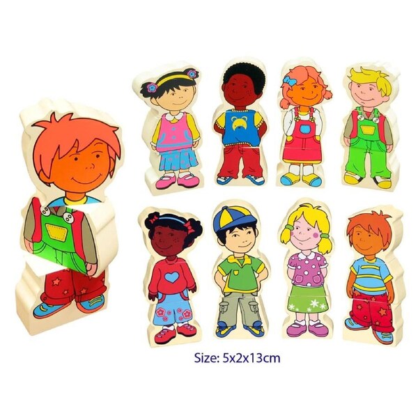 Viga Wooden Magnetic Children Set with 8 Faces