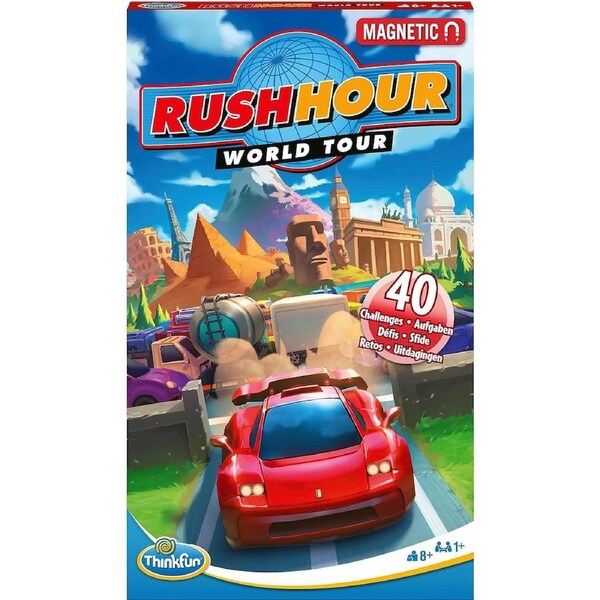 ThinkFun Rush Hour World Tour - Magnetic Travel Logic Puzzle