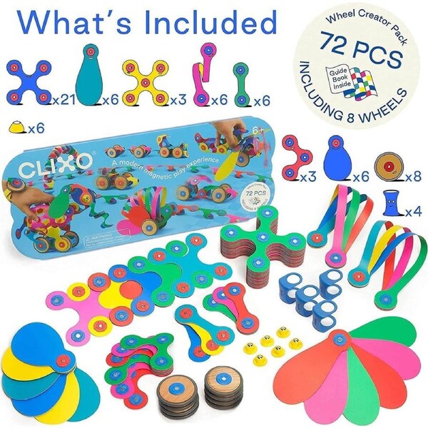 Clixo Wheel Creator Pack - Magnetic Building & Motion Set