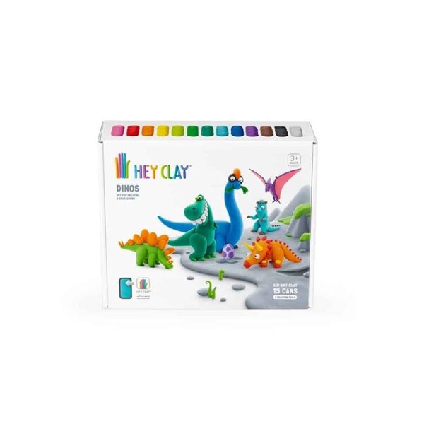 Hey Clay – Dinos Set (15 Cans of Creative Clay Fun)