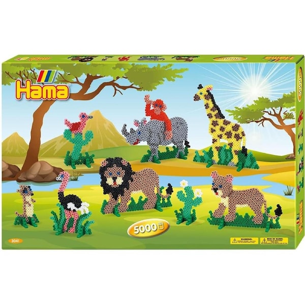 Hama Beads Giant Gift Box - Safari - 5,000 Beads & Pegboards