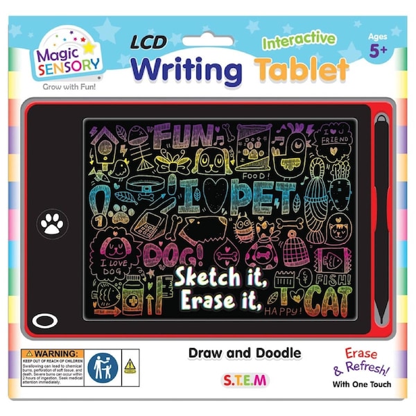 Interactive LCD Writing Tablet - Red Pet (USB Rechargeable)