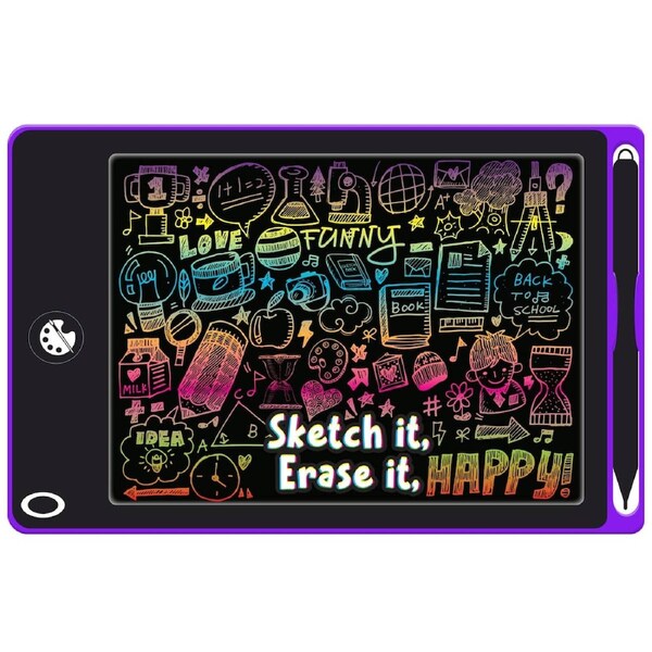 Interactive LCD Writing Tablet - Purple Art (USB Rechargeable)