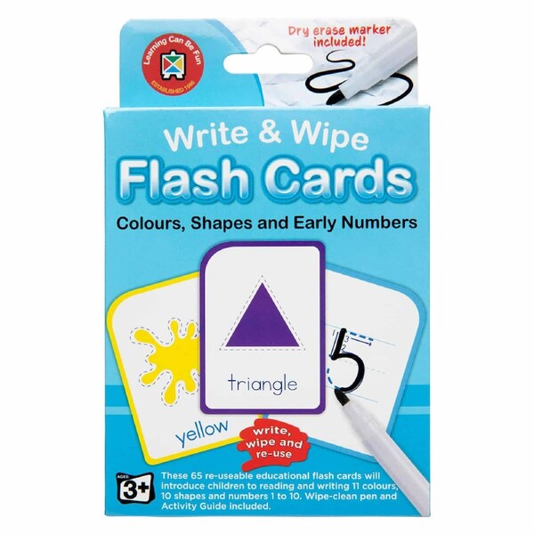 Write & Wipe Flash Cards Colours, Shapes and Early Numbers