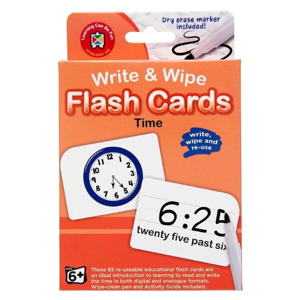 Learning Can Be Fun - Write & Wipe Flash Cards - Time
