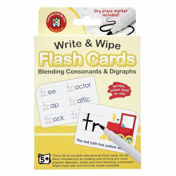 Write & Wipe Flash Cards Blending Consonants & Digraphs
