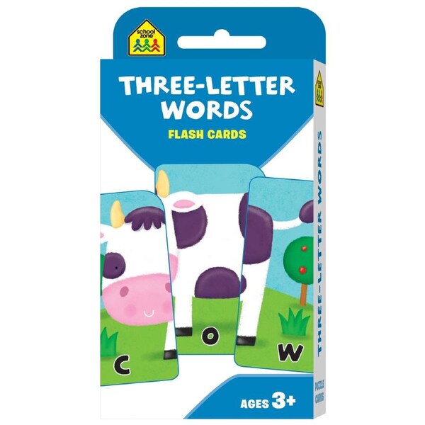 School Zone Flash Cards Three-Letter Words Puzzle Cards