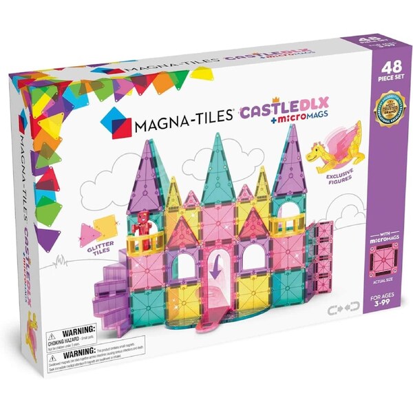 Magna Tiles - Castle DLX + microMAGS - 48 Piece Set