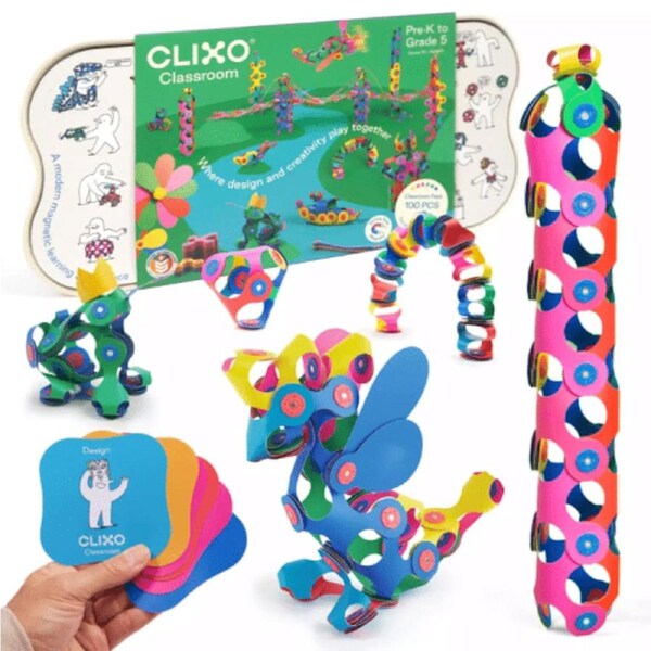 Clixo - Classroom Pack - Magnetic Building Set - 100 Pcs
