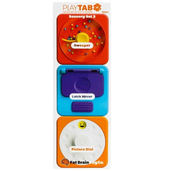 PlayTab Sensory Set 3 - Latch Mirror, Picture Dial, Sweeper