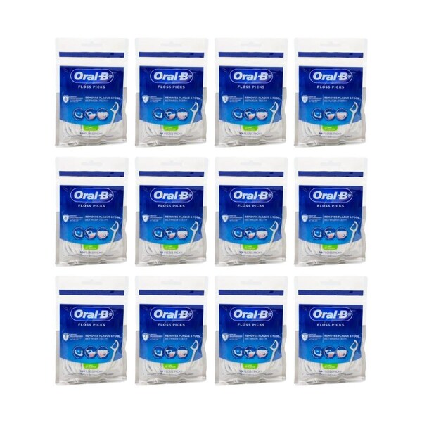 12x Oral B Floss Picks Mint Flavour 30pk