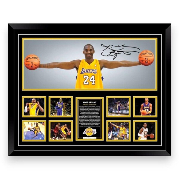 KOBE BRYANT Wings LA LAKER Basketball NBA Limited Edition Photo Memorabilia Wooden Frame