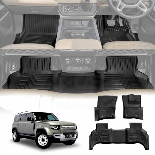 3D Floor Mats for Land Rover Defender L663 110 5 Seater 2020-Onwards All Weather Heavy Duty Cargo Car Trunk Luggage Tray