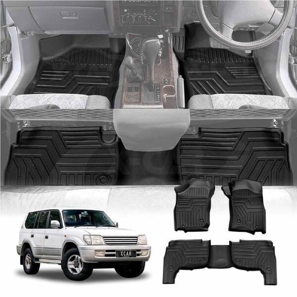 3D Floor Mats for Toyota Prado 95 Series 1996-2002 All Weather Heavy Duty Cargo Car Trunk Luggage Tray