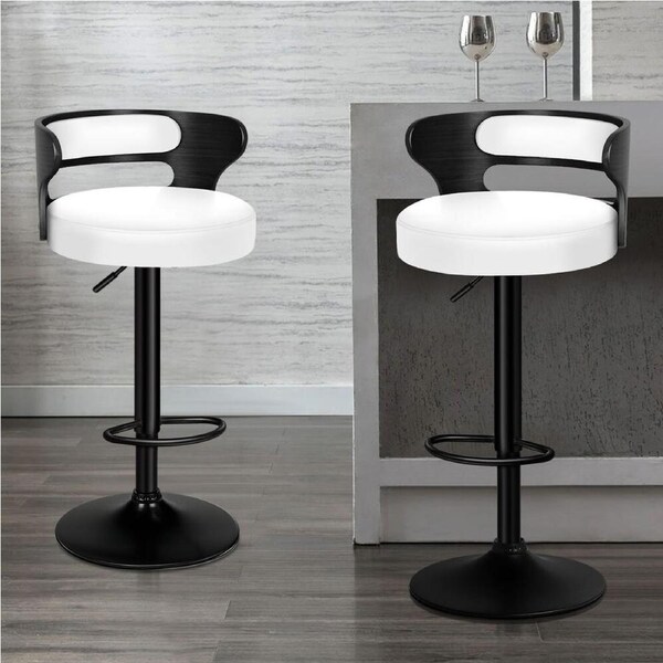2x ALFORDSON Bar Stools Reno Leather Black White