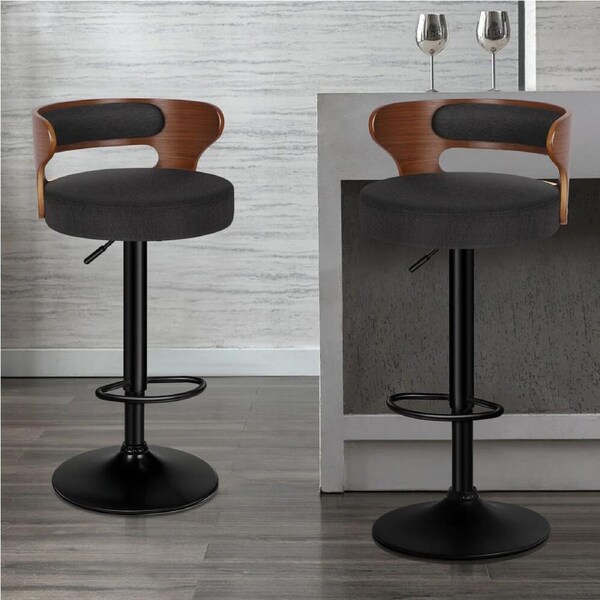 2x ALFORDSON Bar Stools Reno Fabric Black