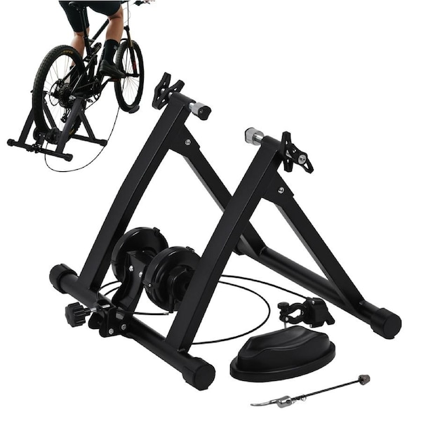Advwin Bike Trainer Stand for Indoor Riding with 6 Level Resistance for 26-29" & 700C Wheels, Black