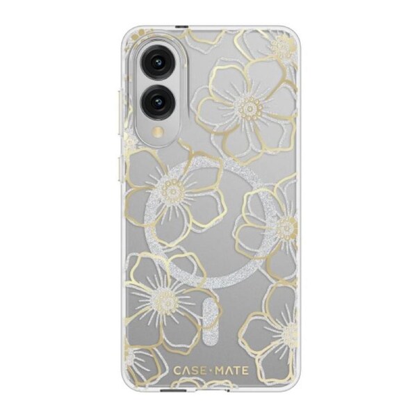 Case-Mate Samsung Galaxy S25 Edge Floral Gems Case w/Magnets Gold
