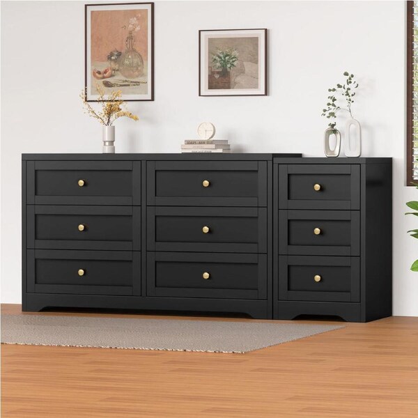 ALFORDSON 6 Chest of Drawers Bedside Table Bedroom Storage Hamptons Black