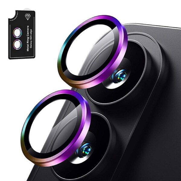ZUSLAB Galaxy S25 Edge Camera Lens Screen Protector Tempered Glass Individual Metal Ring Lens for Samsung (2025) - Iridecent