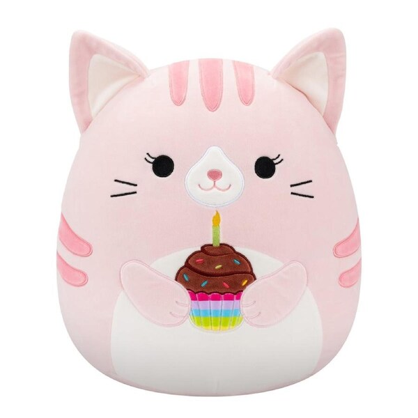 Squishmallows Celebration Laura the Tabby Cat with Cupcake 7.5 inch Plush