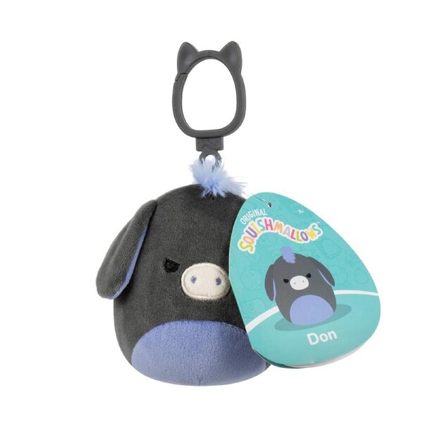 Squishmallows Don the Donkey 3.5 inch Clip-On Plush