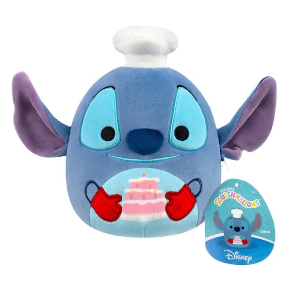 Squishmallows Disney Stitch Chef Holding Cake 6.5 inch Plush