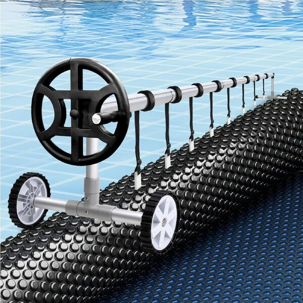 Aqua Buddy Pool Cover 600 Micron Solar Heat Blanket 10x4m w/ 4m Roller Black