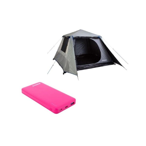 Kings 4-6 Person Tent Waterproof polyester quick set up+ 10000 MAH Power Bank