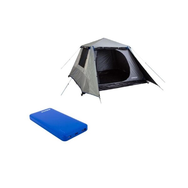 Kings 4-6 Person Tent Waterproof polyester quick set up+ 10000 MAH Power Bank