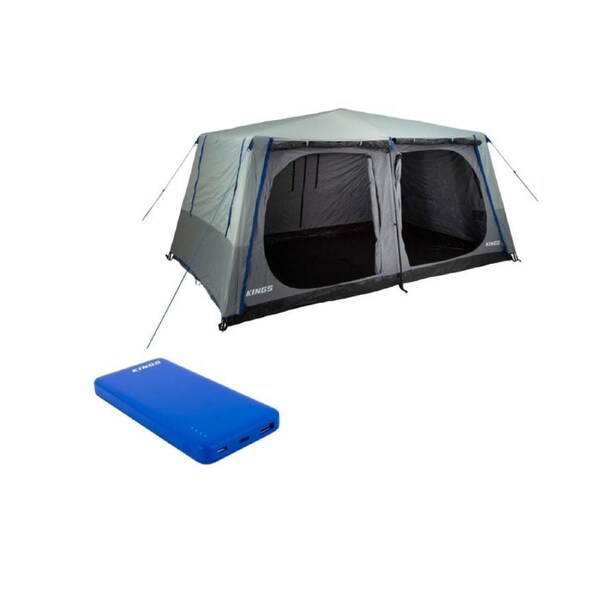 Kings 6-8 Person Tent polyester quick set up+ 10000 MAH Power Bank