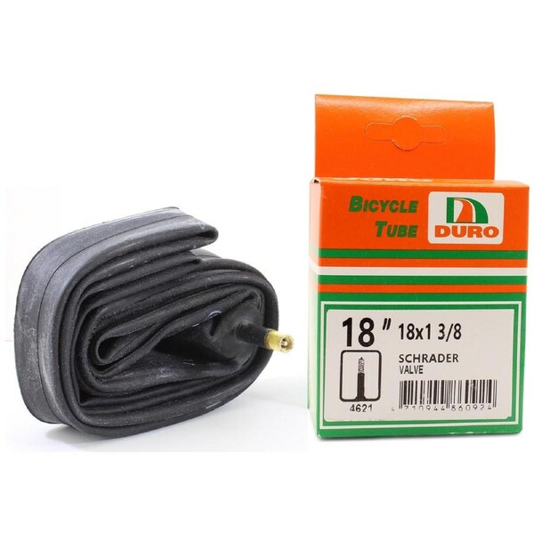 Duro 18" x 1 3/8 Bicycle Tyre Tube for 18 Inch Bike Tyres Schrader Valve