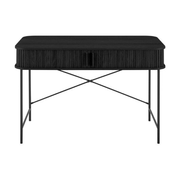 Design Square Galene Computer Working Home Office Desk Table 120cm Slat Black