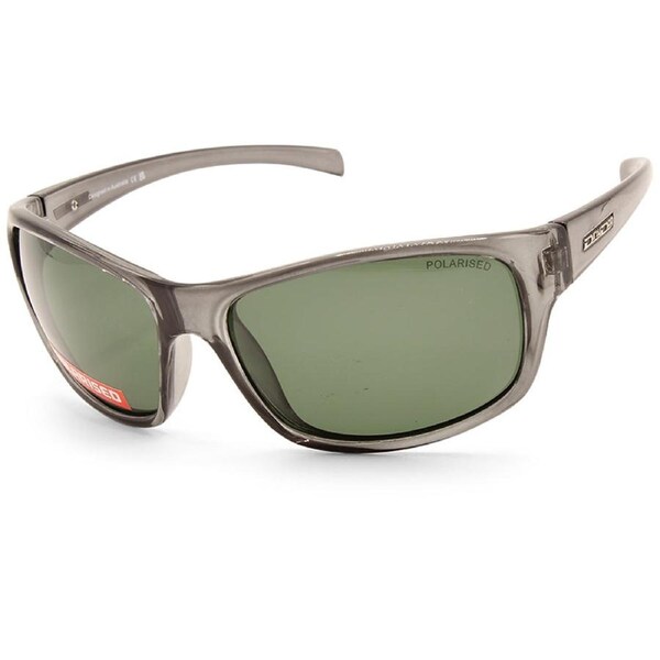 Dirty Dog Shock Shiny Clear Black/Green Polarised Unisex Sports Sunglasses