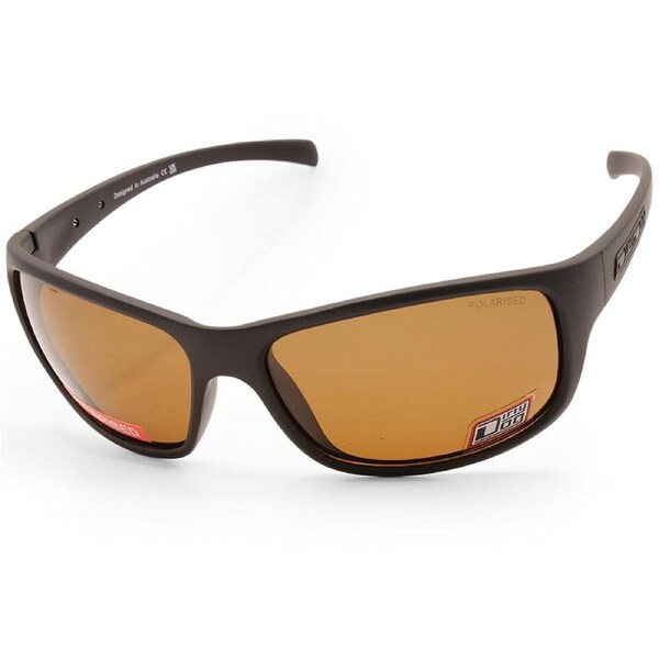 Dirty Dog Phin Satin Black/Brown Polarised Unisex Sunglasses 53675